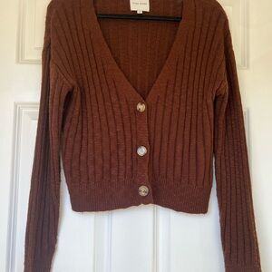 Brown Button-Up Cardigan